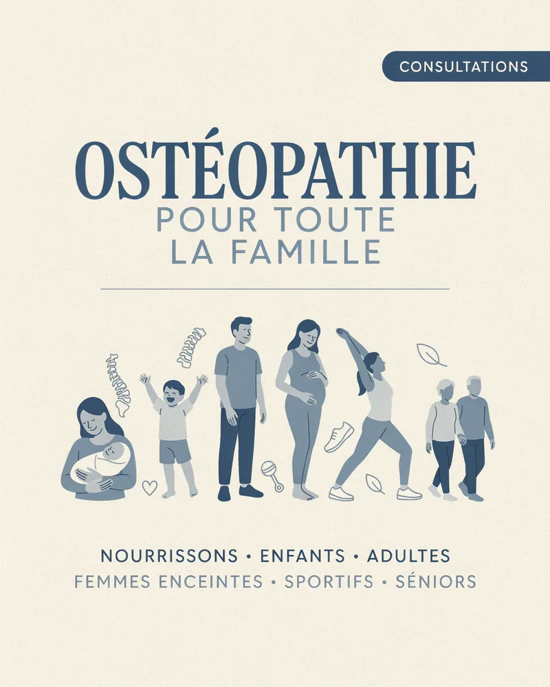 Cabinet d'ostéopathie : Nourrissons, femmes enceintes, sportifs, séniors : les consultations sont ouvertes à toute la famille.